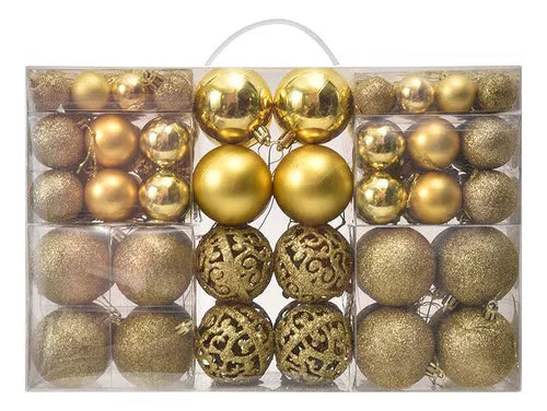 Kit Decoração Para Árvore de Natal Gold – 120 Peças