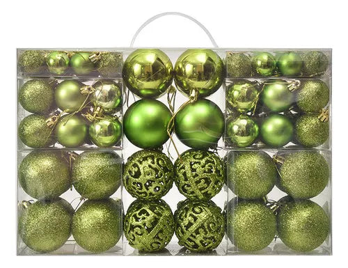 Kit Decoração Para Árvore de Natal Verde – 120 Peças