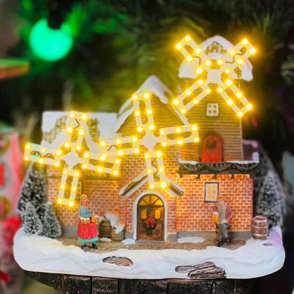 Cenário de Natal Parque Bivolt Com Luzes e Música – 30,5×16,5x25cm